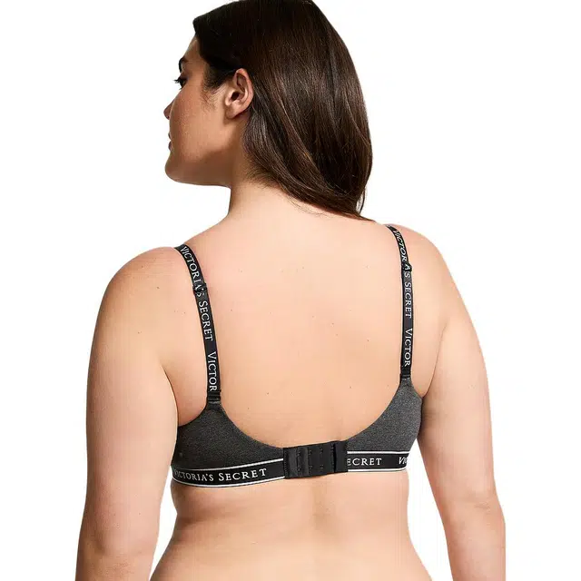 Victoria's Secret Push-Up Perfect Shape Ribbed Cotton BraGrey V