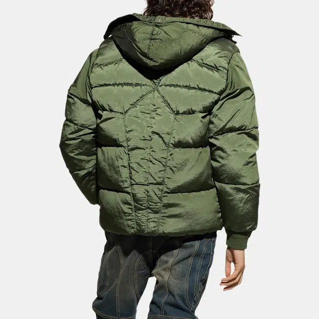 Stone Island FW22 Quilted Logo Down Jacket Olive