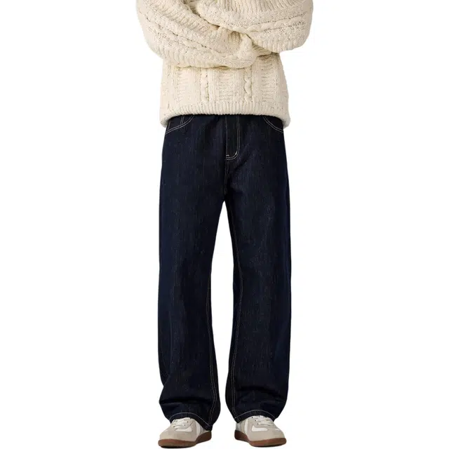 帝狼牛 简风复古原牛丹宁明线高级感慵懒日常通勤 牛仔裤 男女同款