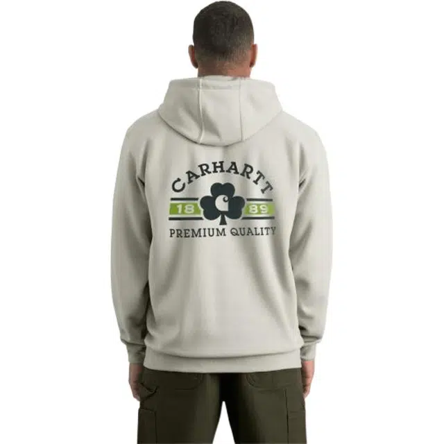 Carhartt 107240 Loose Fit Midweight Hooded Shamrock Back Graphic