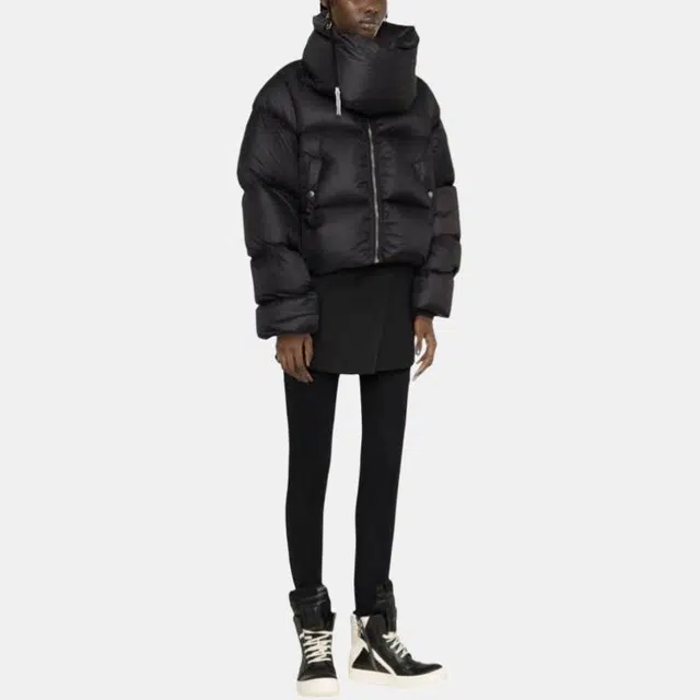 Rick Owens High-Neck Down Jacket Black