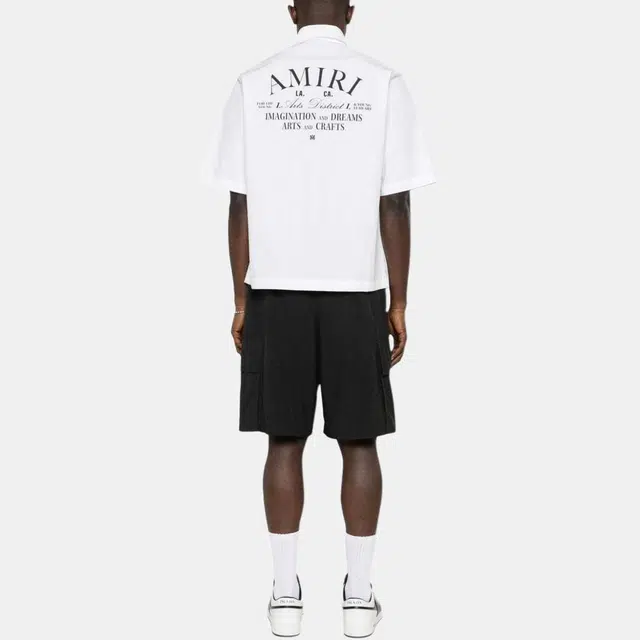 AMIRI Logo Print Short Sleeve Shirt White