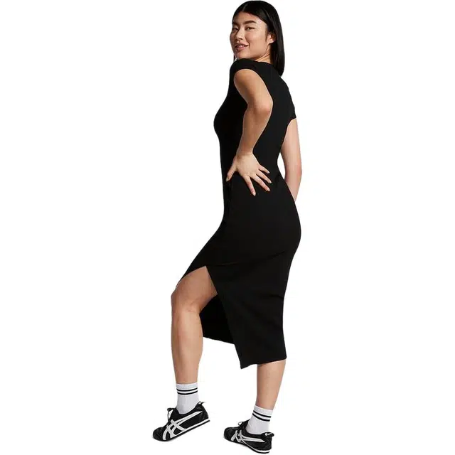 Victoria's Secret PINK CONTOUR RIBBED MIDI DRESS Pure Black