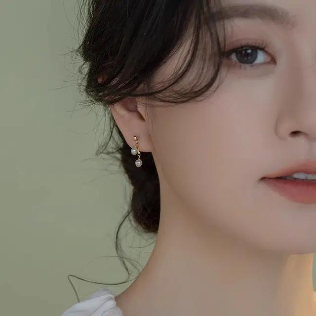 韵系 法式手作葡萄珍珠 铜镀金 耳环 女款