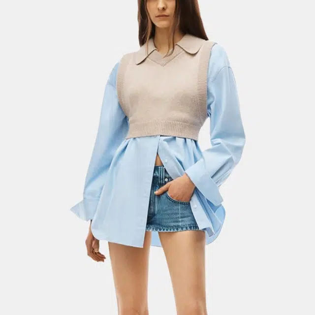 Alexander Wang SS22 V-Neck Vest Shirt Blue