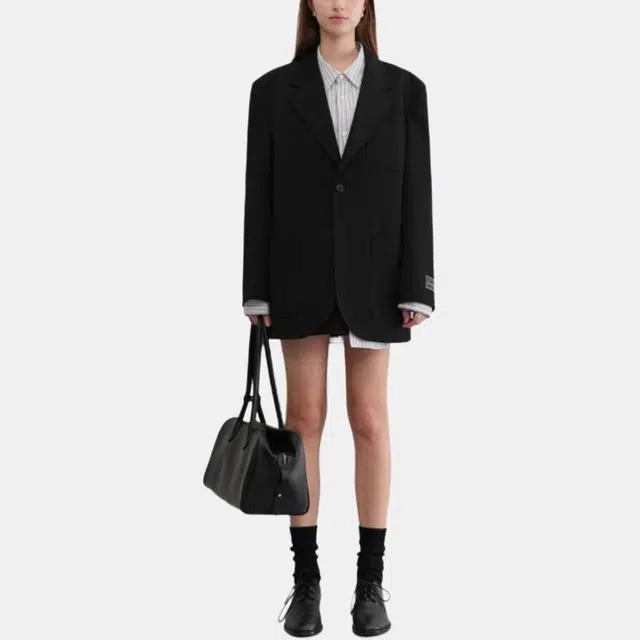 Dunst UNISEX OVERSIZED WOOL BLAZER BLACK