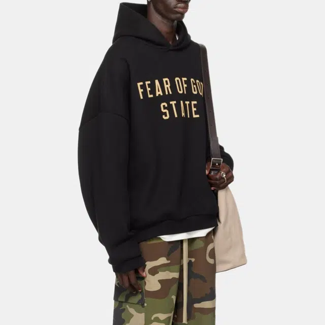 Fear of God Essentials Fleece Hoodie Obsidian Black