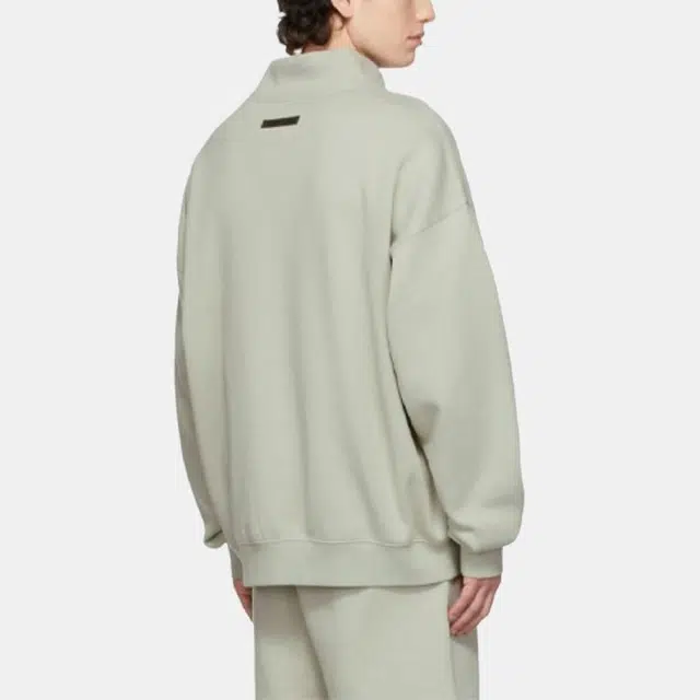 Fear of God Essentials FW21 Mock Neck Sweatshirt GreenConcrete Logo