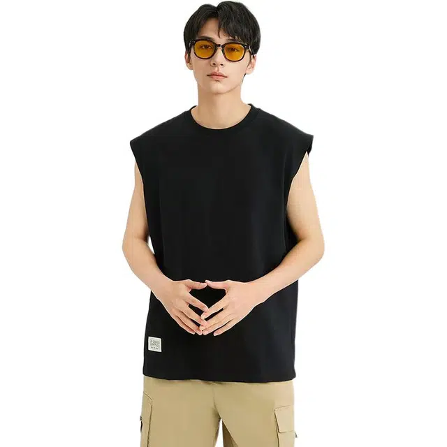 三福 简约宽肩夏季圆领背心 男款