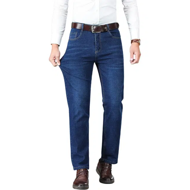 老爷车 时尚简约舒适纯色牛仔裤 男款