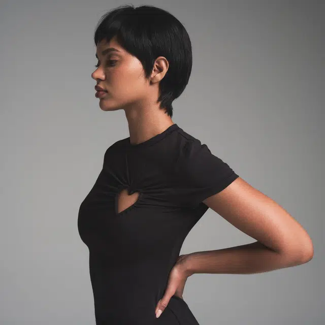 SKIMS SS25 Cotton Jersey Heart Mini Dress Soot