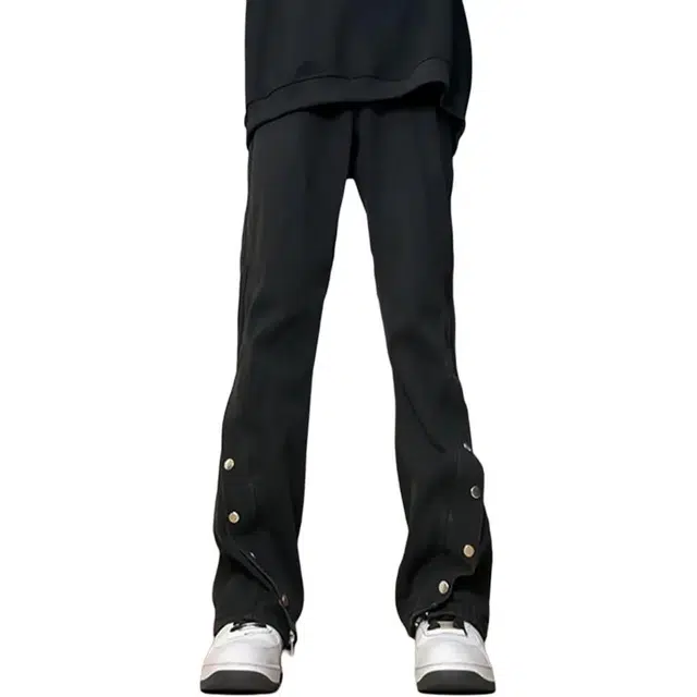 宝米卡 排扣设计感长裤美式高街喇叭裤裤子牛仔裤 男款