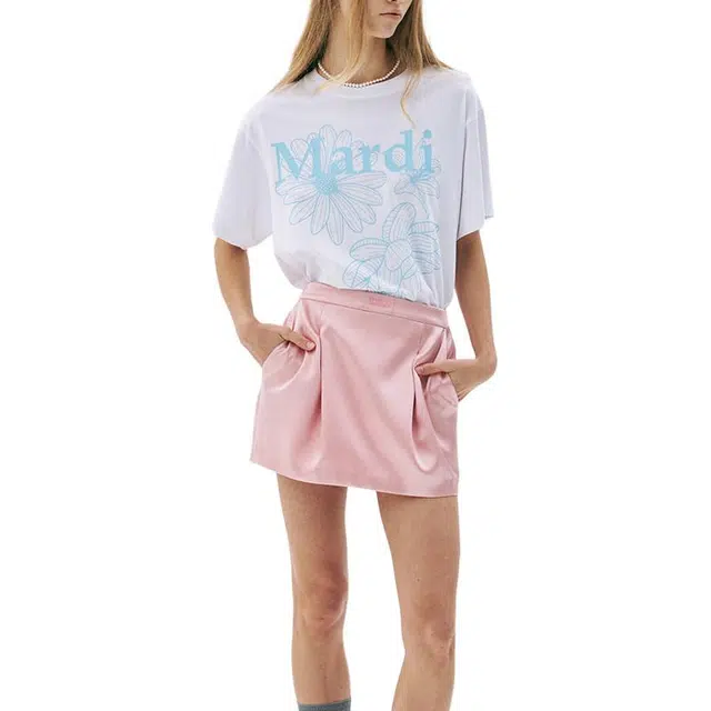 MARDI MERCREDI TSHIRT TRIPLE FLOWER_WHITE SKY SS25T