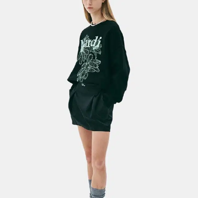 MARDI MERCREDI SS25 SWEATSHIRT TRIPLE FLOWER_BLACK MINT
