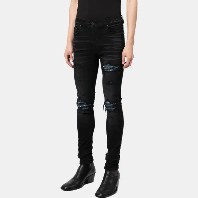 AMIRI FW22 Distressed Skinny Jeans Black