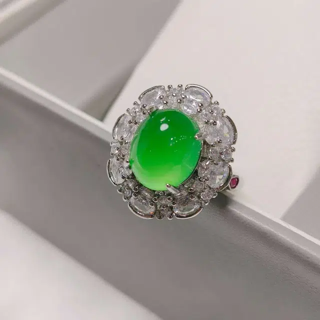 识恩 森系甜美通勤百搭气质时尚优雅文艺小众设计#好运 玉髓 戒指 女款