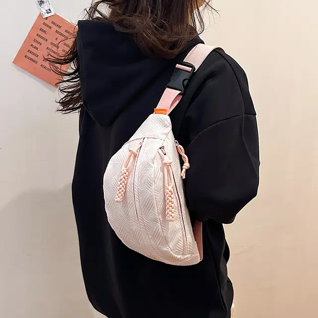 班亚奴 时尚多巴胺潮流健身百搭便携小清新 尼龙 腰包斜挎包 女款 粉红色/紫罗兰/黄色/绿色