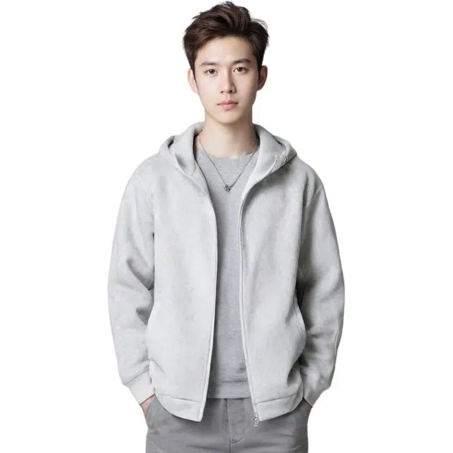 华夏儿女 扎染罗纹拼接运动修身夹克 男女同款