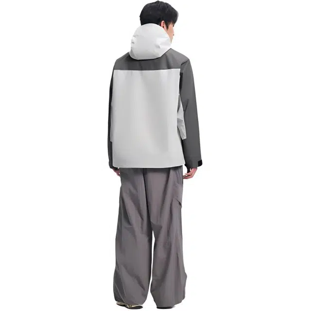 探路者  休闲舒适三合一  防水耐磨保暖冲锋衣 男款 高级灰\石灰