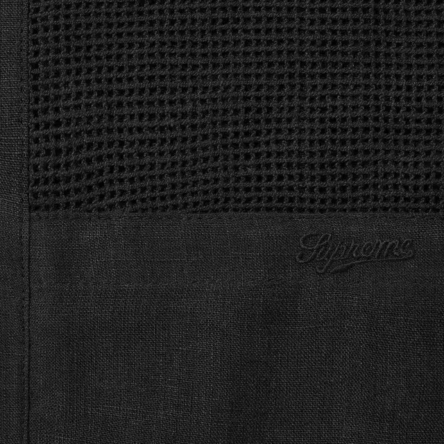 Supreme SS24 WEEK18 MESH PANEL LINEN SS SHIRT