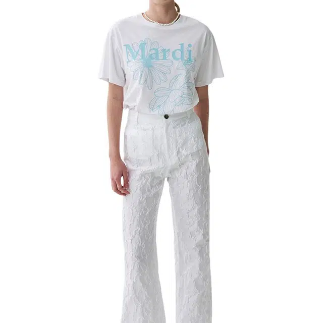 MARDI MERCREDI TSHIRT TRIPLE FLOWER_WHITE SKY SS25T