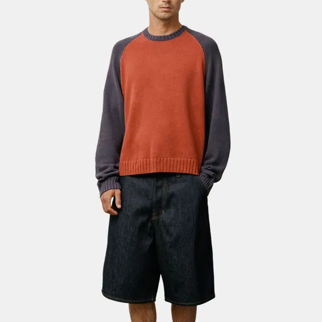 Stussy SS25 Colorblocked Raglan Knit Crew