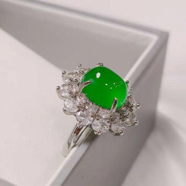 识恩 森系甜美通勤气质时尚优雅文艺小众设计#好运 玉髓 戒指 女款