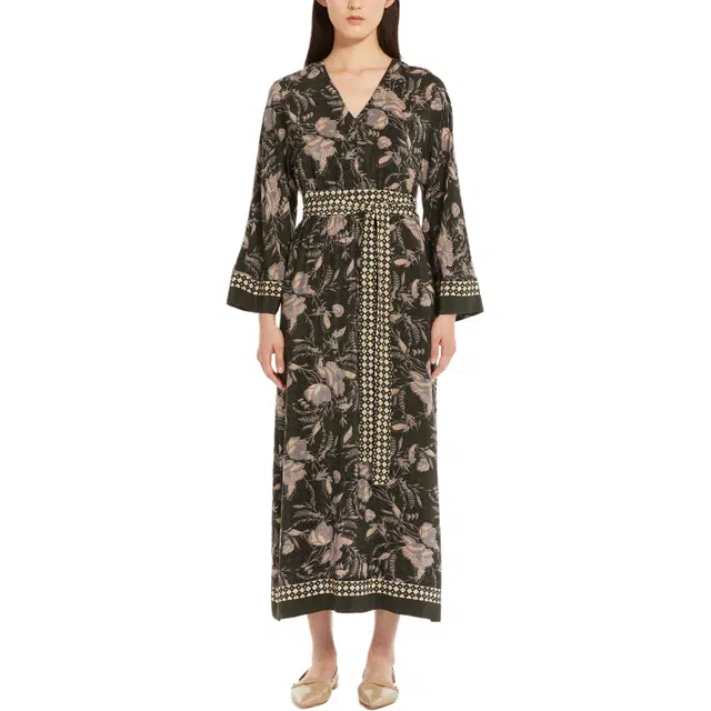 MaxMara Fedra Printed Crepe De Chine Dress V
