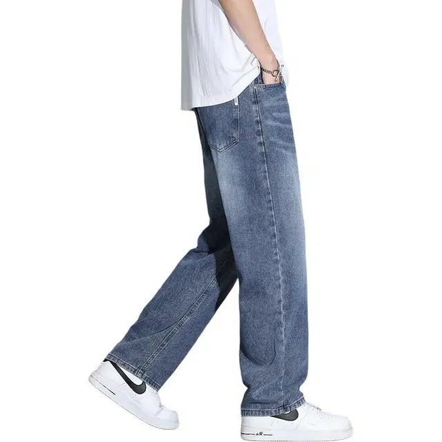 老爷车 男装春秋季直筒宽松休闲百搭基础减龄款裤子牛仔裤 男款