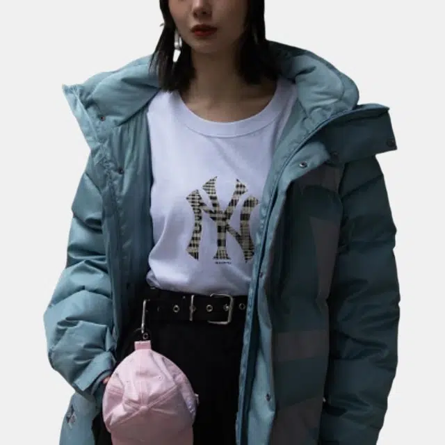 New Era Printed Down Hoodie Duck Blue