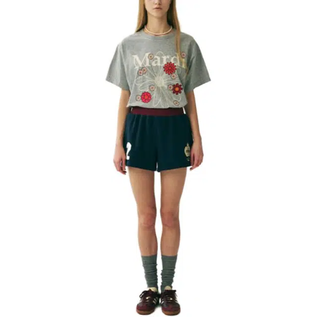MARDI MERCREDI SS25 TSHIRT FLOWERMARDI BLOSSOM_GREY IVORY T
