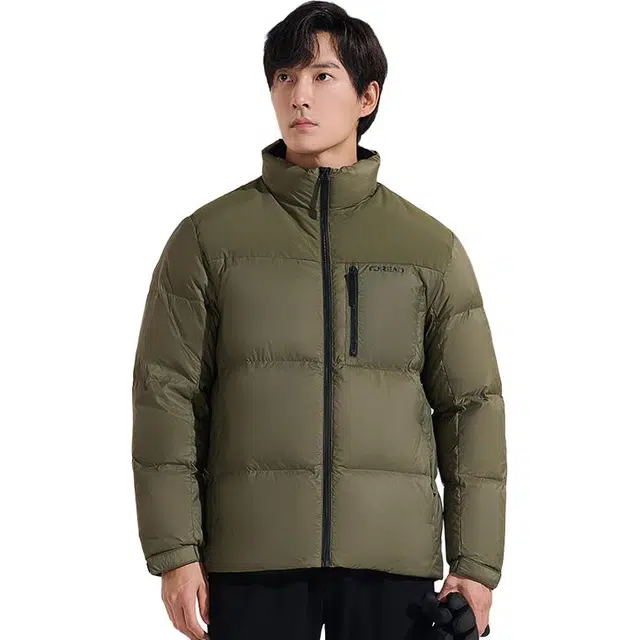 探路者 字母印花立领防风防水保暖羽绒服 男款