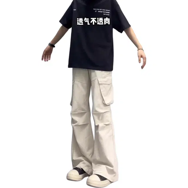 煦加 多口袋潮牌美式高街工装裤 男款 杏色