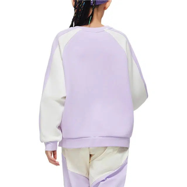 安踏儿童 字母针织百搭圆领套头卫衣 儿童款 季风紫