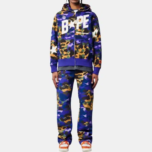 BAPE x Heron Preston Camo Shark Logo Zip Hoodie