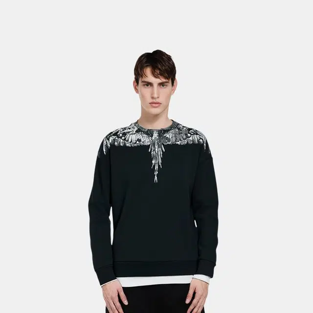 Marcelo Burlon Wing Print Crewneck Sweatshirt Black