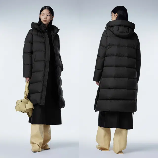 江南布衣 新品长款纯色羽绒服 女款