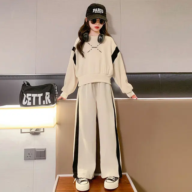 唐狮童装 韩版甜美可爱风宽松卫衣卫裤休闲运动套装 儿童款