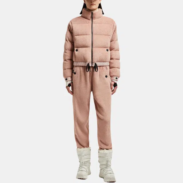 Moncler Short Zip Down Jacket Pink