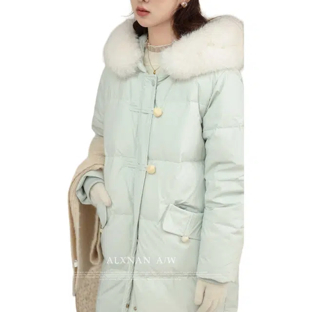 鹿向南 通勤简约休闲舒适棉服 女款 浅绿色