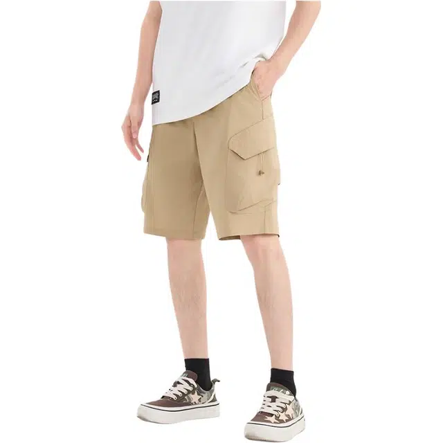 三福 休闲时尚宽松直筒裤中腰五分裤工装短裤 男款