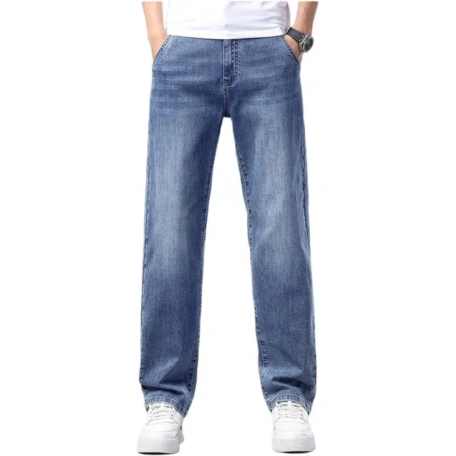 金盾 长裤休闲百搭商务弹力直筒宽松牛仔裤 男款