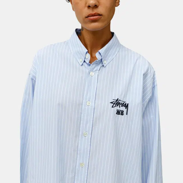 Stussy Wales Bonner FW25 POPLIN SHIRT logo