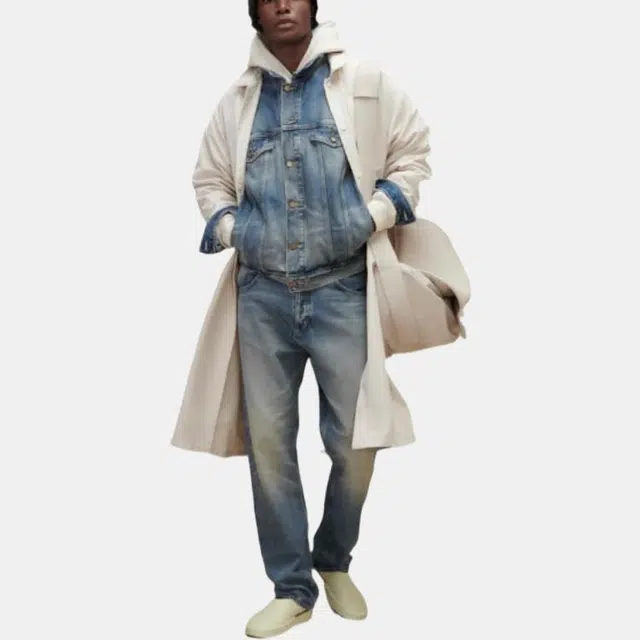 Fear of God Essentials FW22 Trucker Jacket Indigo