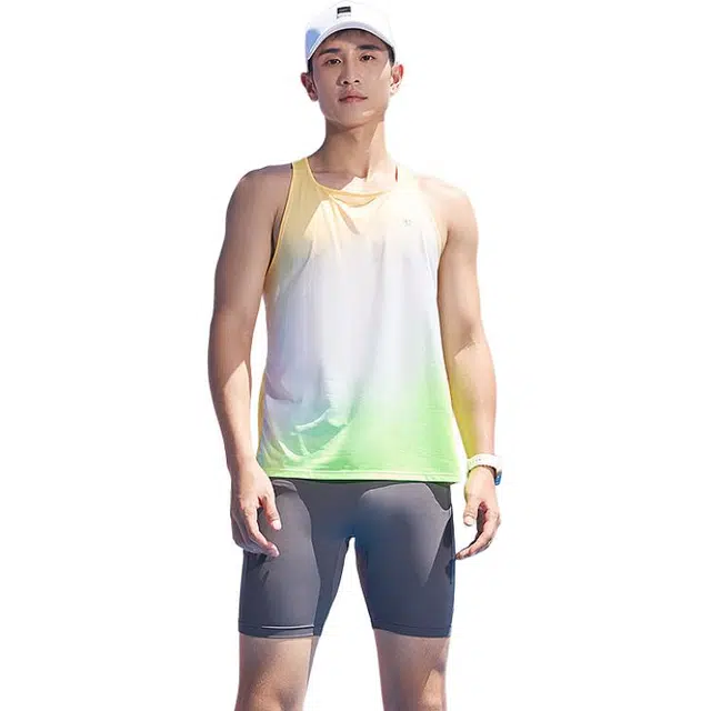 乔丹 男子跑步系列 运动透气速干背心 男款 乔丹白/果冻橙