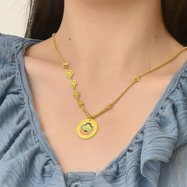 倾爱 祥云锁骨链小众设计 足金 一口价 黄金吊坠 女款