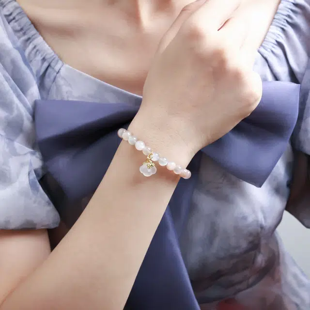悠笙 国潮新中式风 招财纳福 温柔甜蜜多巴胺 渐变 水晶 玉石手串 女款