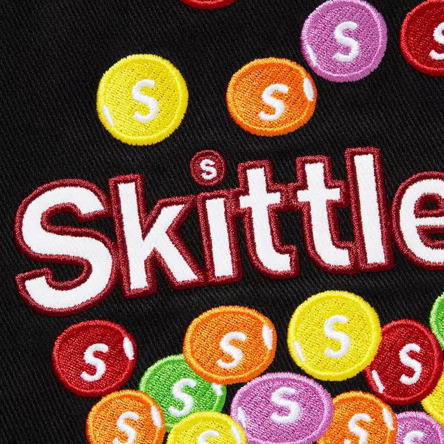 Supreme Week 14 x Skittles x Mitchell Ness Varsity Jacket Logo