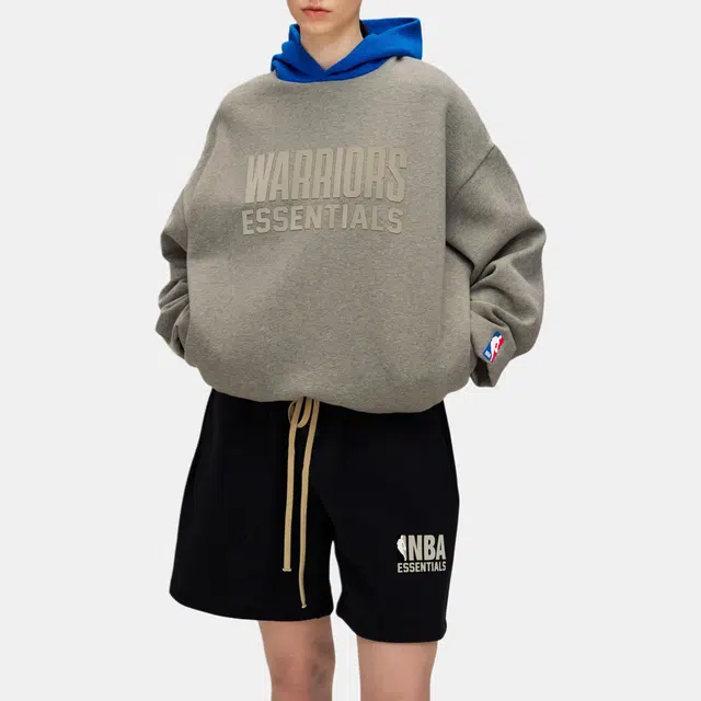 Fear of God Essentials x NBA Warriors Hoodie Warm Heather