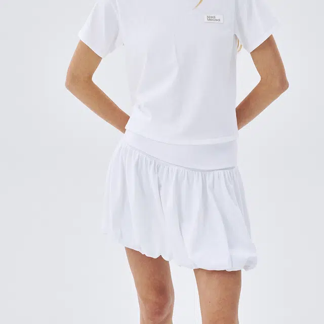 MARDI MERCREDI SS25 VOLUME MINI SKIRT_WHITE